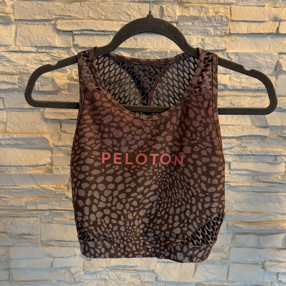 Peloton Women's Patterned Brown Tank Top